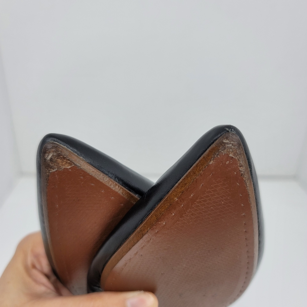 ZARA BLACK LEATHER FLAT POINTED TOE MULE SIZE 8 - Picture 7 of 8